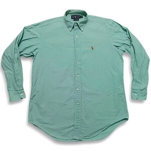 Ralph Lauren Yarmouth Green Button Down Shirt Men’s M 15.5 33 Classic Fit XL